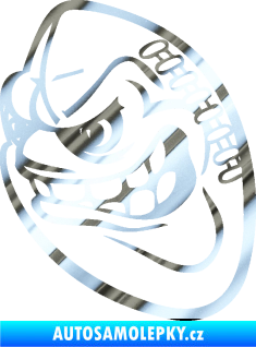 Samolepka Míč na americký fotbal 001 levá s obličejem chrom fólie stříbrná zrcadlová