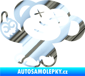 Samolepka Monkey Fuck Off JDM levá chrom fólie stříbrná zrcadlová