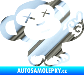 Samolepka Monkey Fuck Off JDM pravá chrom fólie stříbrná zrcadlová