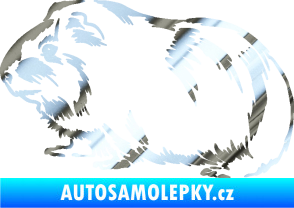 Samolepka Morče 002 levá chrom fólie stříbrná zrcadlová