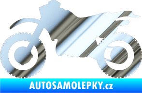 Samolepka Motorka 003 levá chrom fólie stříbrná zrcadlová