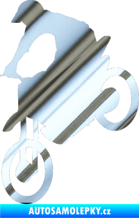 Samolepka Motorka 016 levá motokros chrom fólie stříbrná zrcadlová