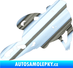 Samolepka Motorka 026 levá motokros freestyle chrom fólie stříbrná zrcadlová