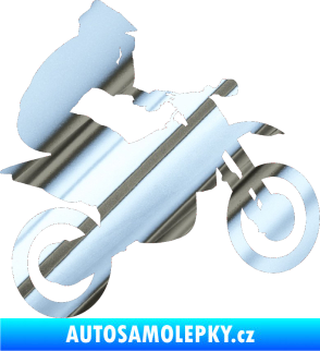 Samolepka Motorka 027 pravá motokros chrom fólie stříbrná zrcadlová