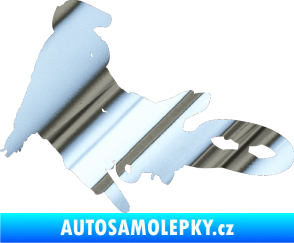 Samolepka Motorka 028 levá motokros chrom fólie stříbrná zrcadlová