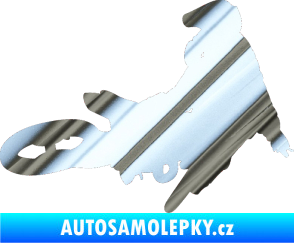 Samolepka Motorka 028 pravá motokros chrom fólie stříbrná zrcadlová