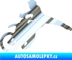 Samolepka Motorka 030 levá motokros chrom fólie stříbrná zrcadlová