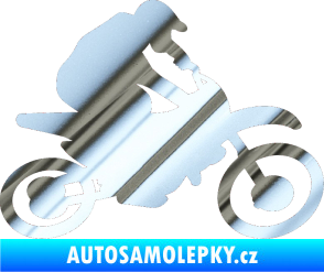 Samolepka Motorka 031 pravá motokros chrom fólie stříbrná zrcadlová