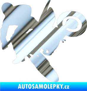 Samolepka Motorka 033 levá motokros chrom fólie stříbrná zrcadlová