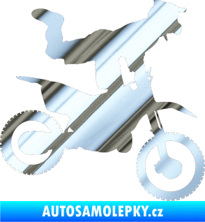 Samolepka Motorka 038 pravá motokros freestyle chrom fólie stříbrná zrcadlová