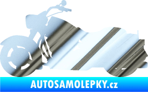 Samolepka Motorka 045 levá Harley Davidson chrom fólie stříbrná zrcadlová