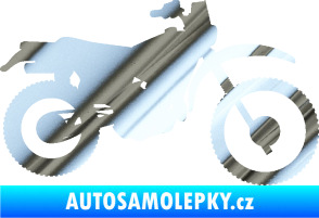 Samolepka Motorka 046 pravá chrom fólie stříbrná zrcadlová