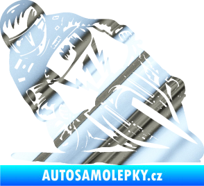 Samolepka Motorka 051 levá chrom fólie stříbrná zrcadlová