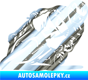 Samolepka Motorka 051 pravá chrom fólie stříbrná zrcadlová