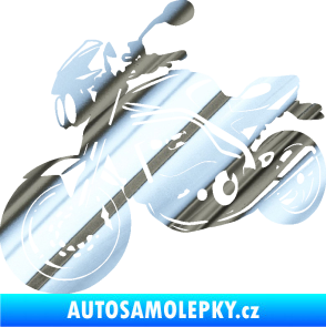 Samolepka Motorka 055 levá chrom fólie stříbrná zrcadlová