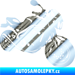 Samolepka Motorka 055 pravá chrom fólie stříbrná zrcadlová