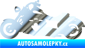 Samolepka Motorka 056 levá chrom fólie stříbrná zrcadlová
