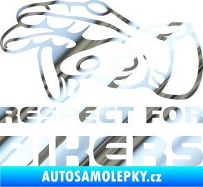 Samolepka Motorkář 014 levá respect for bikers chrom fólie stříbrná zrcadlová