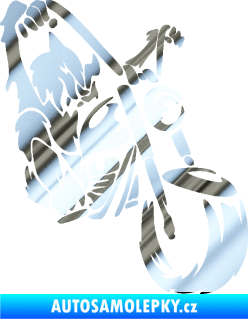 Samolepka Motorkář 015 pravá harley chrom fólie stříbrná zrcadlová