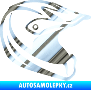 Samolepka Motorkářská helma 001 pravá chrom fólie stříbrná zrcadlová