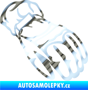 Samolepka Motorkářské rukavice 003 pravá chrom fólie stříbrná zrcadlová