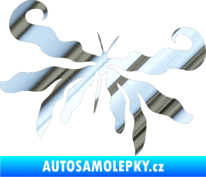Samolepka Motýl 004 pravá chrom fólie stříbrná zrcadlová