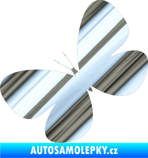 Samolepka Motýl 005 levá chrom fólie stříbrná zrcadlová