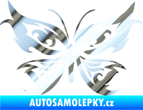 Samolepka Motýl 012 chrom fólie stříbrná zrcadlová