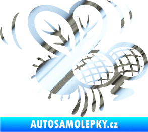 Samolepka Moucha 002 pravá chrom fólie stříbrná zrcadlová