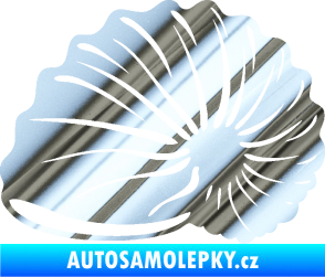 Samolepka Mušle 002 levá ulita chrom fólie stříbrná zrcadlová