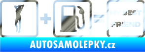 Samolepka My best friend  chrom fólie stříbrná zrcadlová