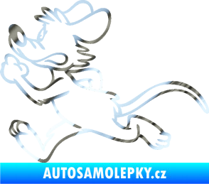 Samolepka Myš 001 levá sprintuje chrom fólie stříbrná zrcadlová