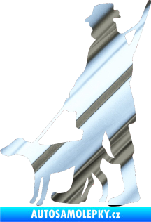 Samolepka Myslivec 002 levá chrom fólie stříbrná zrcadlová