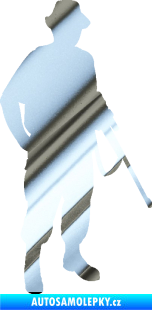 Samolepka Myslivec 004 pravá chrom fólie stříbrná zrcadlová