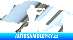 Samolepka Myslivost 006 levá divoké prase chrom fólie stříbrná zrcadlová
