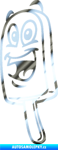 Samolepka Nanuk 001 levá s obličejem chrom fólie stříbrná zrcadlová