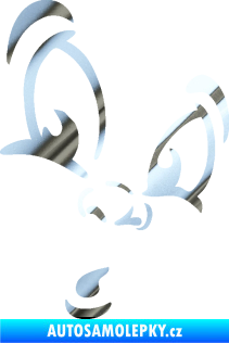 Samolepka Obličej 002 pravá překvapený chrom fólie stříbrná zrcadlová