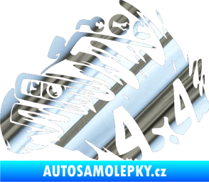 Samolepka Off Road 002 levá 4x4 chrom fólie stříbrná zrcadlová