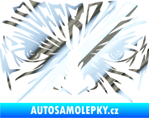 Samolepka Off Road 004 s obličejem chrom fólie stříbrná zrcadlová