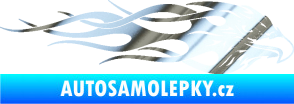 Samolepka Orel 016 pravá v plamenech chrom fólie stříbrná zrcadlová