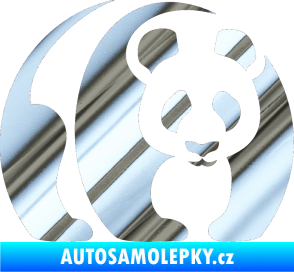 Samolepka Panda 001 pravá chrom fólie stříbrná zrcadlová