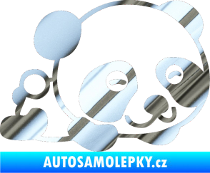 Samolepka Panda 003 pravá chrom fólie stříbrná zrcadlová