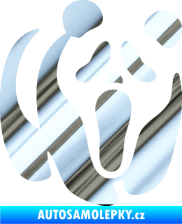 Samolepka Panda 014 pravá maska Vřískot chrom fólie stříbrná zrcadlová