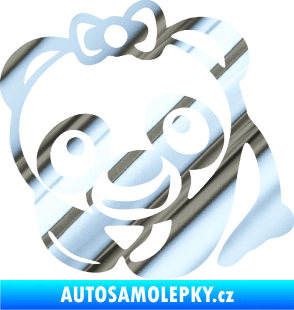 Samolepka Panda baby levá chrom fólie stříbrná zrcadlová