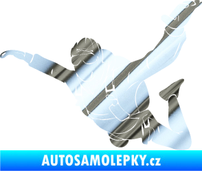 Samolepka Parašutista 004 levá chrom fólie stříbrná zrcadlová