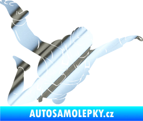 Samolepka Parašutista 004 pravá chrom fólie stříbrná zrcadlová