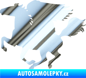 Samolepka Pegas 001 levá okřídlený kůň chrom fólie stříbrná zrcadlová