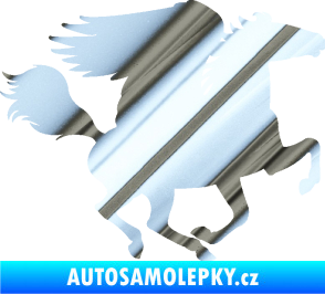 Samolepka Pegas 001 pravá okřídlený kůň chrom fólie stříbrná zrcadlová