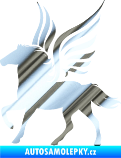 Samolepka Pegas 002 levá okřídlený kůň chrom fólie stříbrná zrcadlová