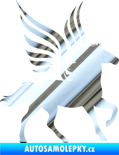 Samolepka Pegas 002 pravá okřídlený kůň chrom fólie stříbrná zrcadlová